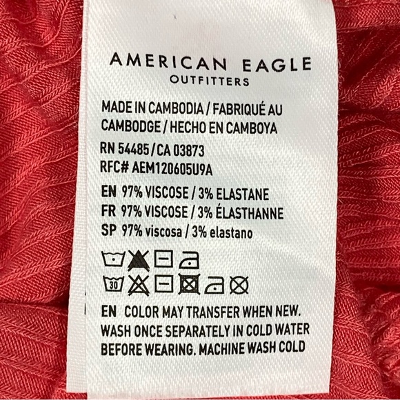 American Eagle Soft & Sexy Ribbed Cropped Flutter Hem Racer Back Tank Size S - Picture 11 of 13